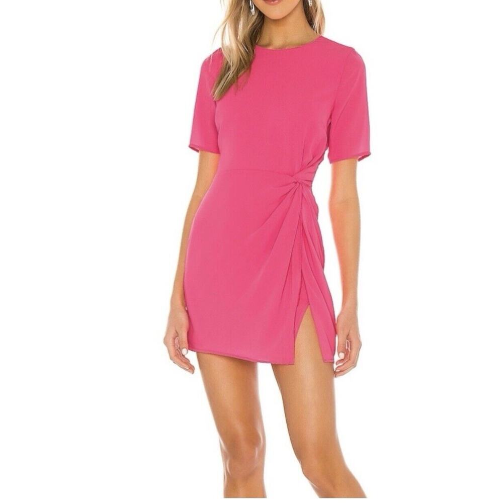 NBD Lottie Mini Dress Pink Short Sleeve XS NWT